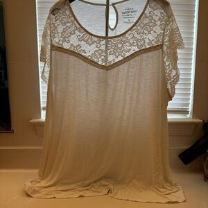 Torrid Cream Lace Knit Top